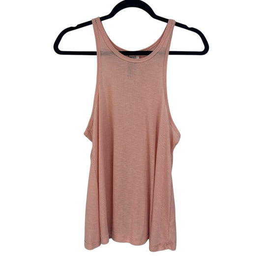 Free People Light Pink Ribbed Sleeveless Flowy Tank Top Womens Medium
