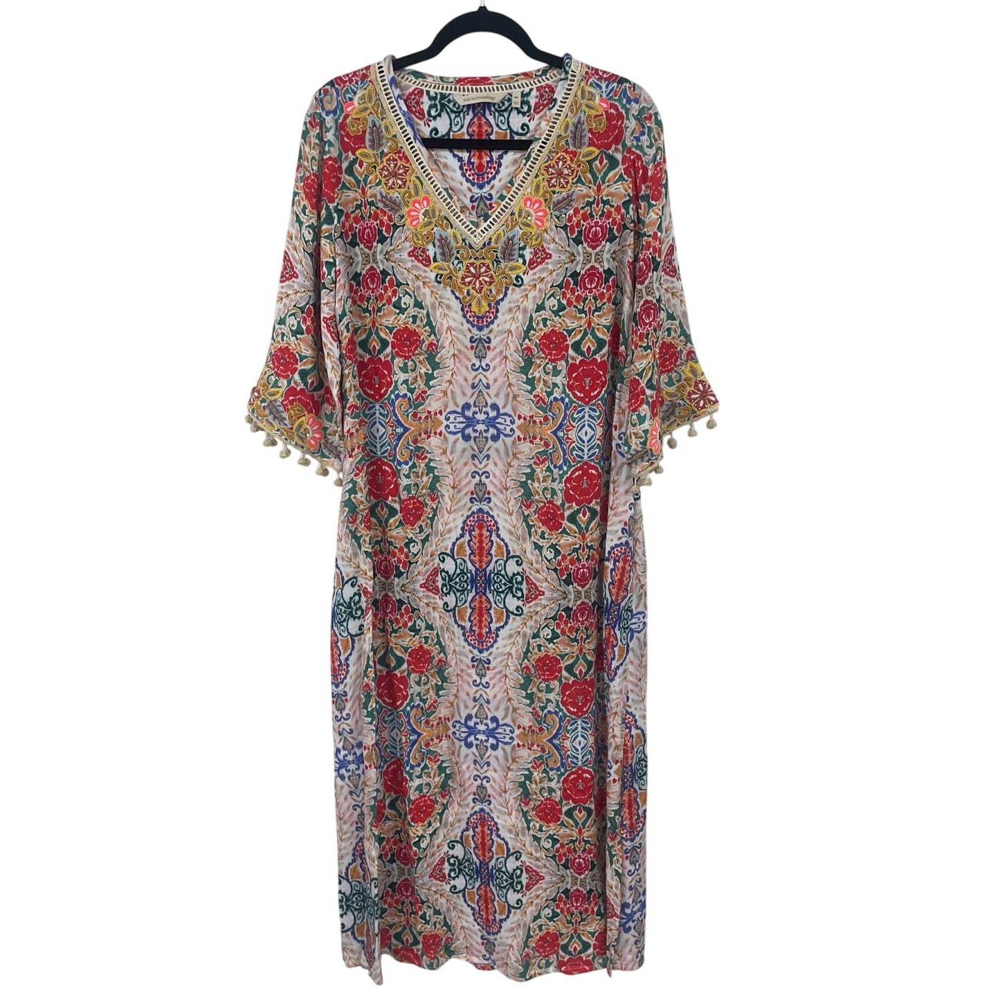 Soft Surroundings Ipanema Dress in Rio Rainbow Print Womens Petite Medium