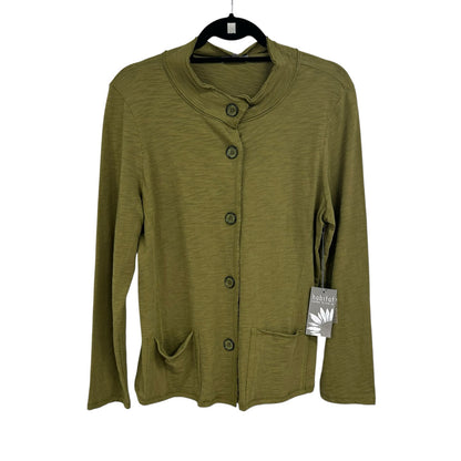 NWT Habitat Clothes to Live In Olive Green Pocket Cardigan Sweater Womens Small