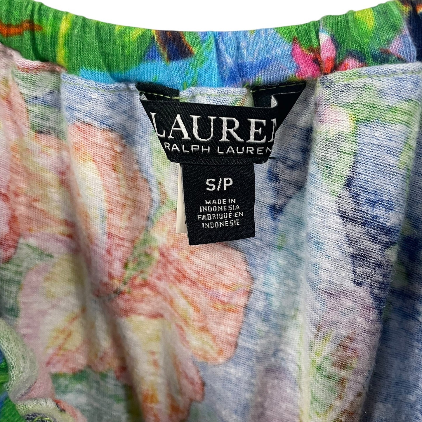 Lauren Ralph Lauren Floral Jersey Off The Shoulder Tie Front Top Womens Small