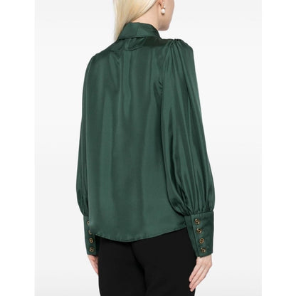 NWT Zimmermann Pine Green Long Sleeve Illustraition Blouson Top Womens 2 Petite