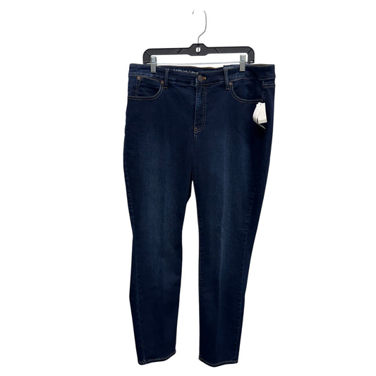 NWT Talbots Dark Wash Denim Mid Rise Slim Leg Ankle Length Jeans Womens 16W