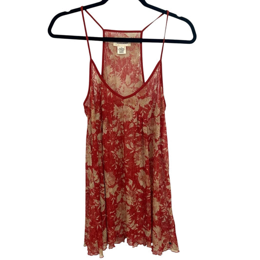 Denim & Supply Ralph Lauren Y2K Red Tank Lace Floral Print Top Womens Large