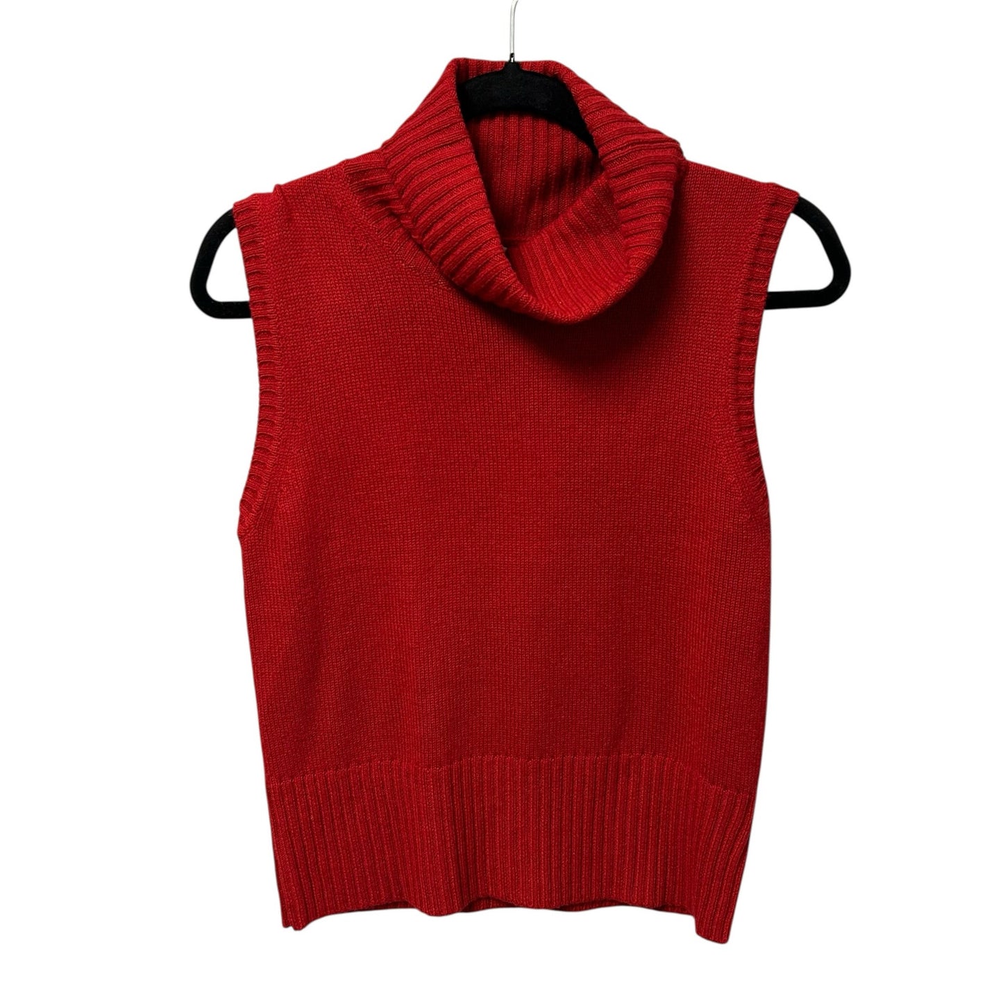 NWT Veronica Beard Crimson Red Mazzy Cashmere Turtleneck Shell Womens Size Small