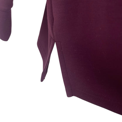 Chico’s Long Sleeve Pullover Zip Up Collared Sweatshirt Dark Purple Burgundy XL