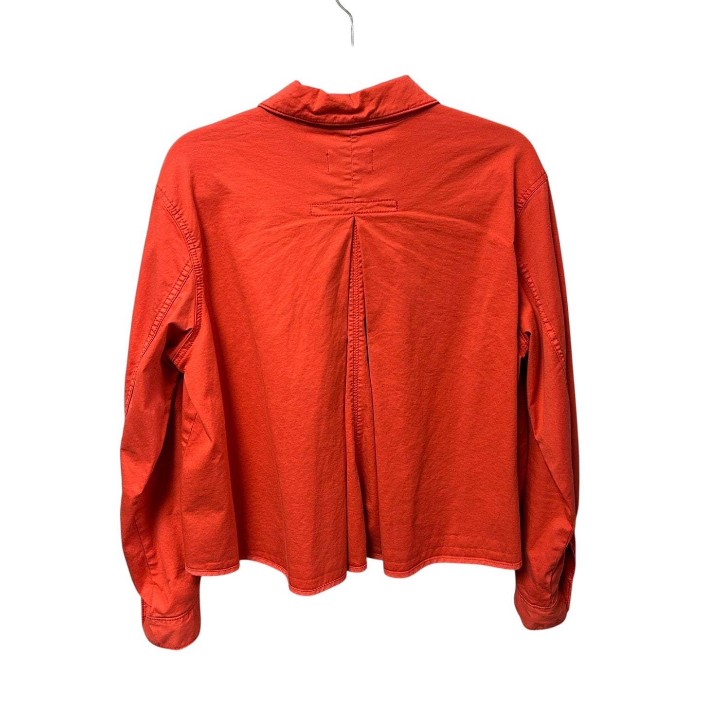 Chino by Anthropologie Coral Orange Button Front Swing Jacket Womens Medium