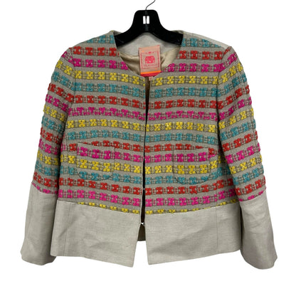 Vilagallo Multicolor Embroidered Front Clasp Lined Jacket Womens 44 / US 12
