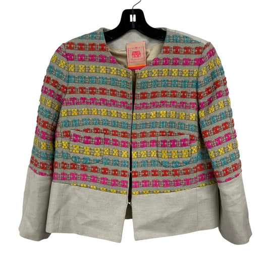 Vilagallo Multicolor Embroidered Front Clasp Lined Jacket Womens 44 / US 12