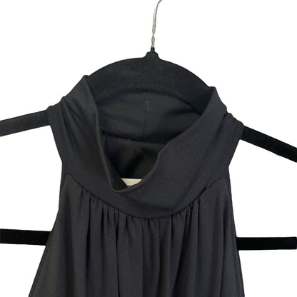 NWT Susana Monaco Black Sleeveless Turtle Neck Pleat Mini Dress Womens X-Small