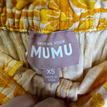 NWT Show Me Your Mumu Yellow Golden Fields Cotton Peggy Pants Womens X-Small