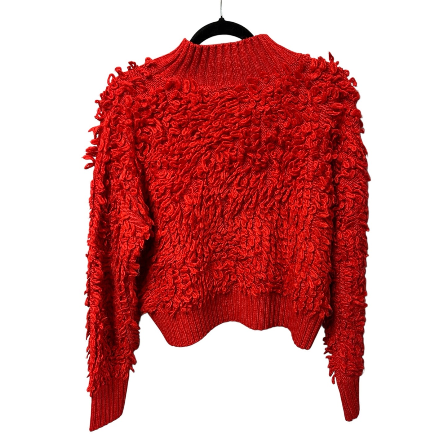 NWT Maeve Red Callahan Mock Neck Loop Stitch Acrylic Sweater Womens Small