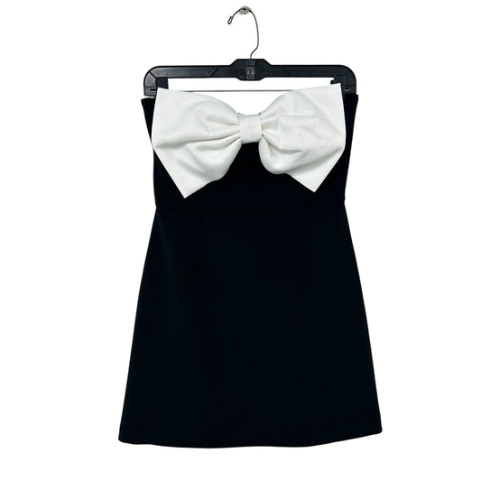 French Connection Black White Bow Front Strapless Mini Dress Womens US 4