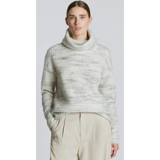 Everlane The Alpaca Wool Oversized Turtleneck Sweater Cream Gray Womens Large